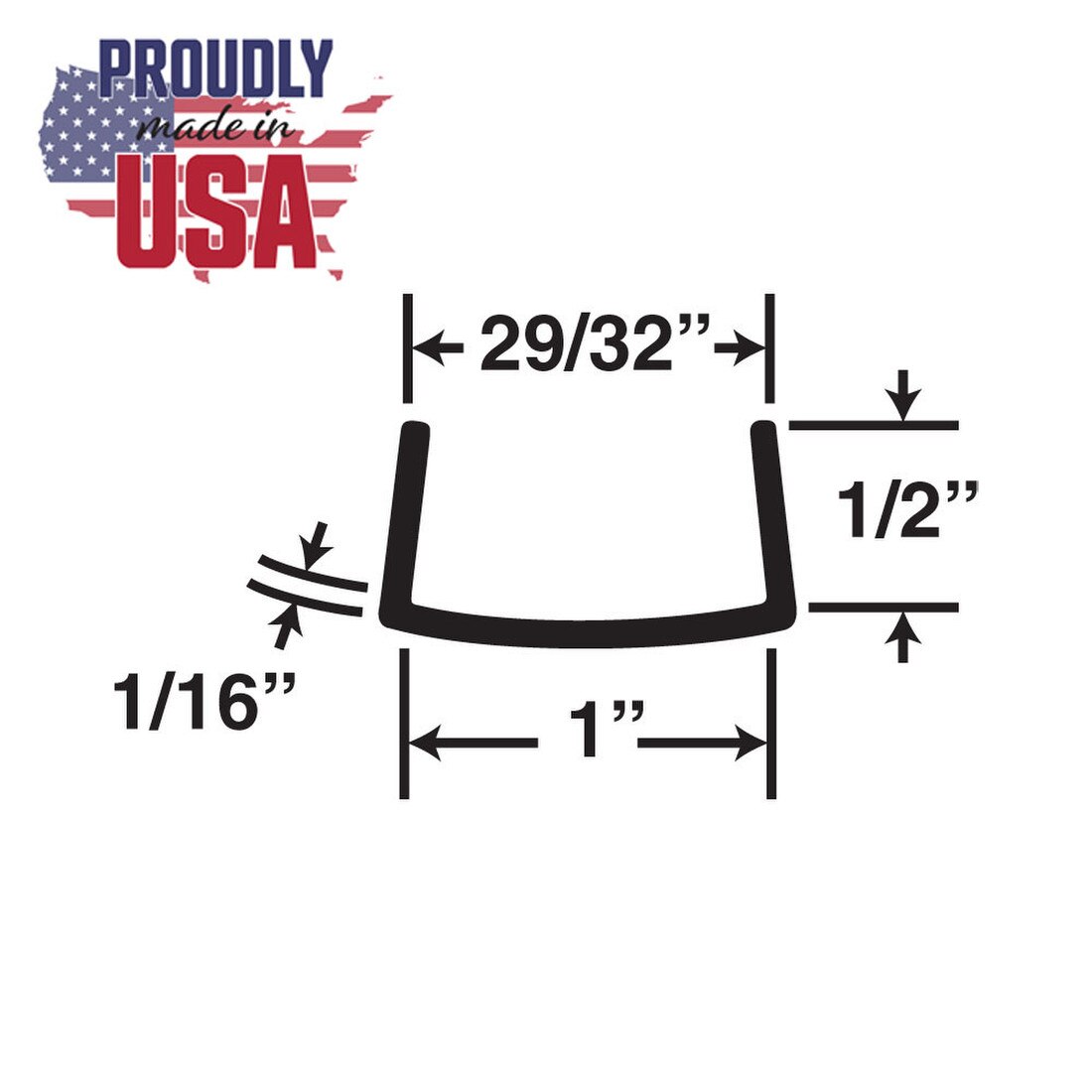 1in Rigid Styrene | U Channel Moulding