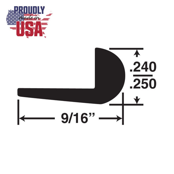 9/16in H | PVC/Film Table Guard Moulding