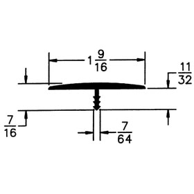 1-9/16in Flexible Polyethylene | Center Barb Tee Moulding