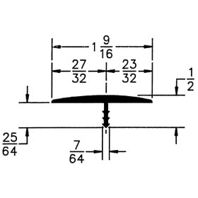 1-9/16in Flexible Polyethylene | OffsetBarb Tee Moulding