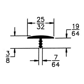 25/32in Flexible Polyethylene | Center Barb Tee Moulding