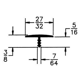 27/32in Flexible Polyethylene | Center Barb Tee Moulding