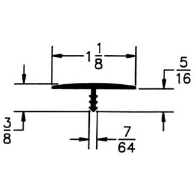 1-1/8in Flexible Polyethylene | Center Barb Tee Moulding
