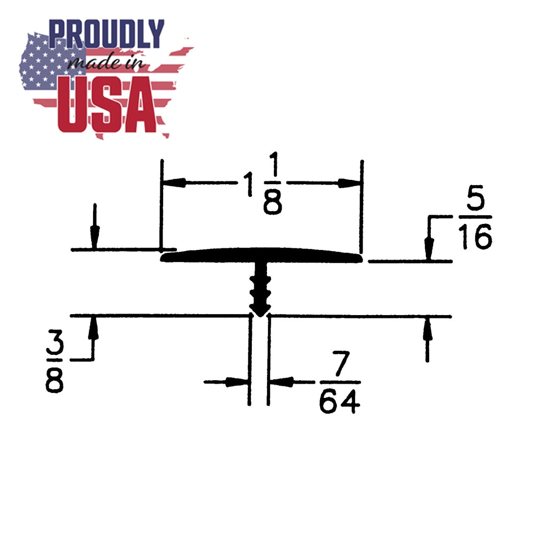 1-1/8in Flexible Polyethylene | Center Barb Tee Moulding