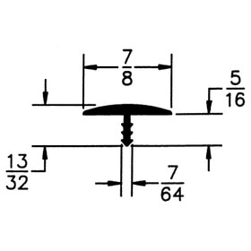 7/8in Flexible Polyethylene | Center Barb Tee Moulding