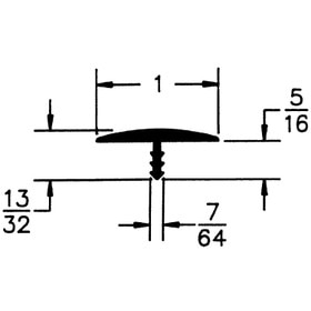 1in Flexible Polyethylene | Center Barb Tee Moulding
