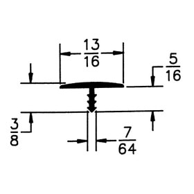 13/16in Flexible Polyethylene | Center Barb Tee Moulding