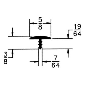 5/8in Flexible Polyethylene | Center Barb Tee Moulding
