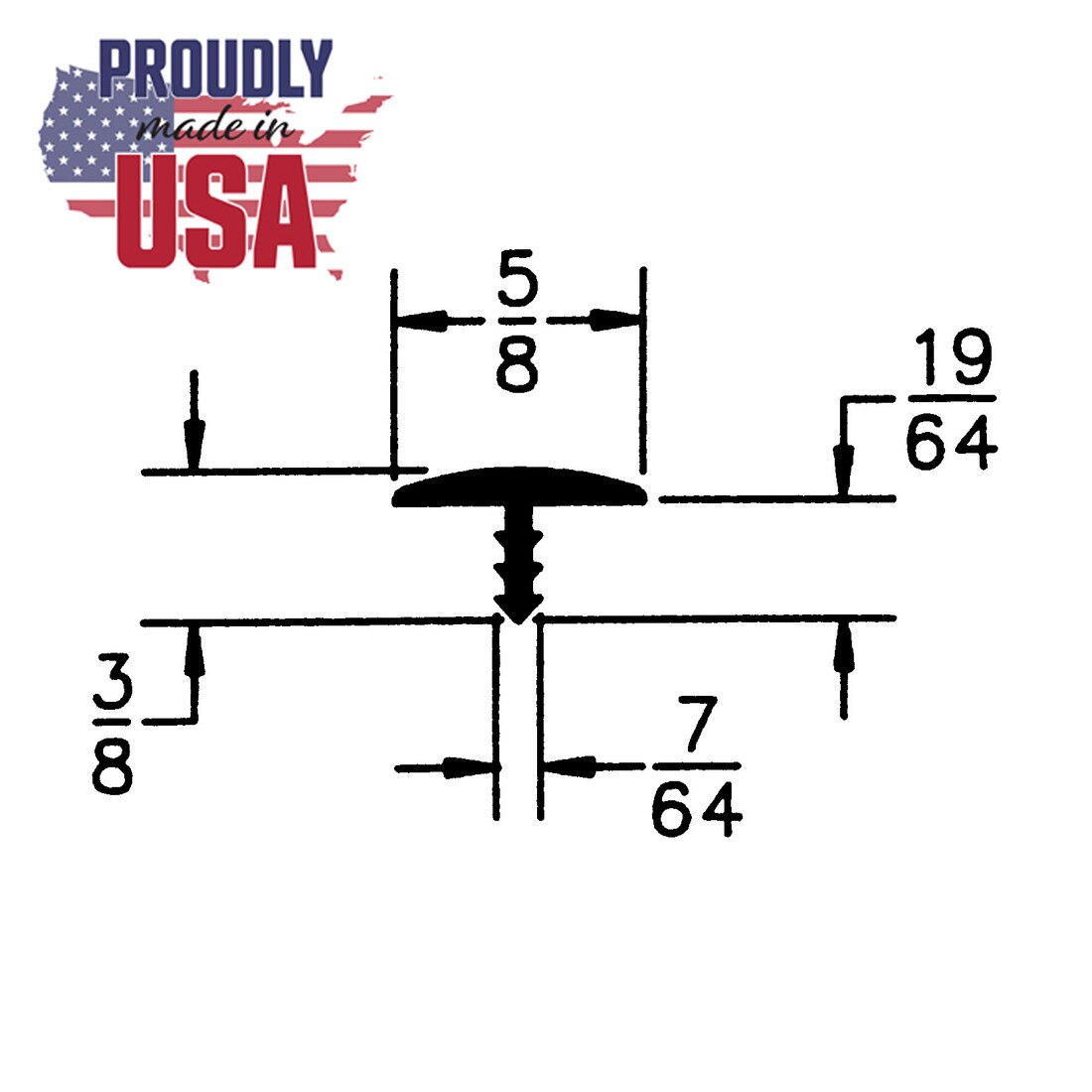 5/8in Flexible Polyethylene | Center Barb Tee Moulding