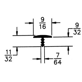 9/16in Flexible Polyethylene | Center Barb Tee Moulding