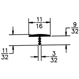 11/16in Flexible Polyethylene | Center Barb Tee Moulding