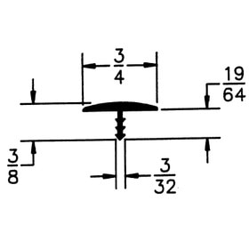 3/4in Flexible Polyethylene | Center Barb Tee Moulding