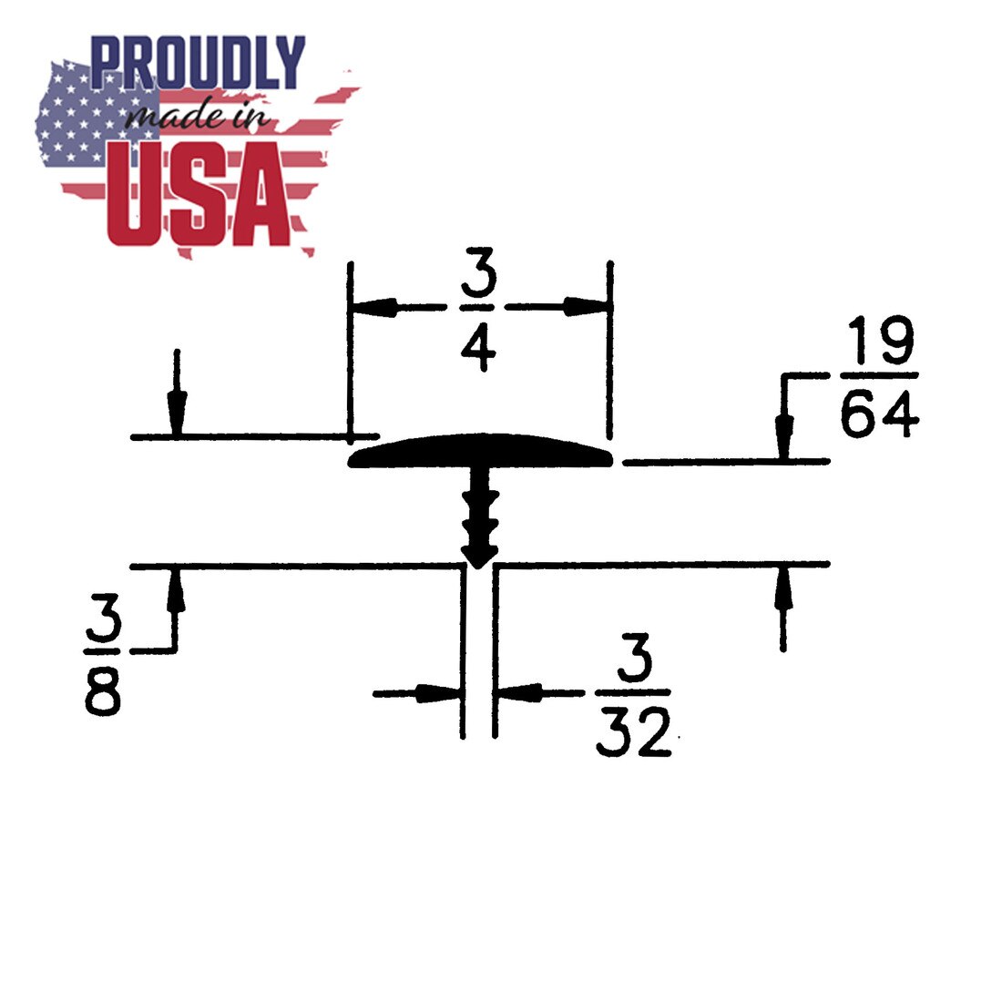 3/4in Flexible Polyethylene | Center Barb Tee Moulding