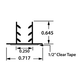 Rigid PVC/Dual Durometer U Channel Moulding With Adhesive | 106-4820-CL