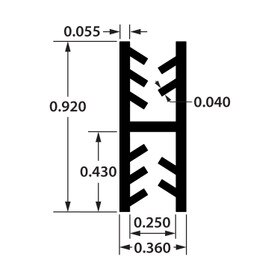 3/16 in | Rigid PVC/Dual Durometer | Divider Moulding