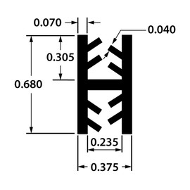 1/8 in | Rigid PVC/Dual Durometer | Divider Moulding