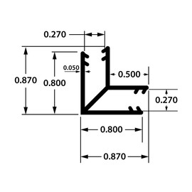 3/16 in | Rigid PVC/Dual Durometer Corner Moulding