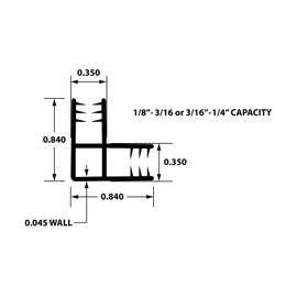 1/8 in | Rigid PVC/Dual Durometer Corner Moulding