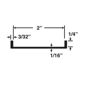 2in | Rigid Styrene | U Channel Moulding