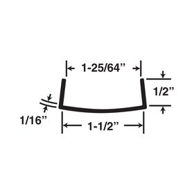 1-1/2in | Rigid Styrene | U Channel Moulding