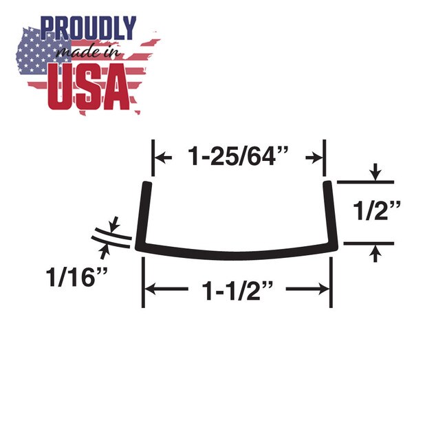 1-1/2in | Rigid Styrene | U Channel Moulding