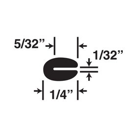 1/32in | Black Dense Neoprene Rubber | Flexible U Channel Moulding | 100ft to 500ft Coil | 113-1001 Series