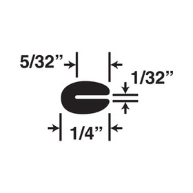 1/32in | Black Dense Neoprene Rubber | Flexible U Channel Moulding | 100ft to 500ft Coil | 113-1001 Series