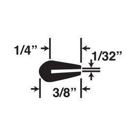 1/32in | Black Dense Neoprene Rubber | Flexible U Channel Moulding | 100ft to 500ft Coil | 113-2000 Series