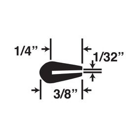 1/32in | Black Dense Neoprene Rubber | Flexible U Channel Moulding | 100ft to 500ft Coil | 113-2000 Series