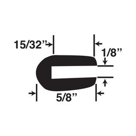 1/8in | Black Dense Neoprene Rubber | Flexible U Channel Moulding | 100ft to 250ft Coil