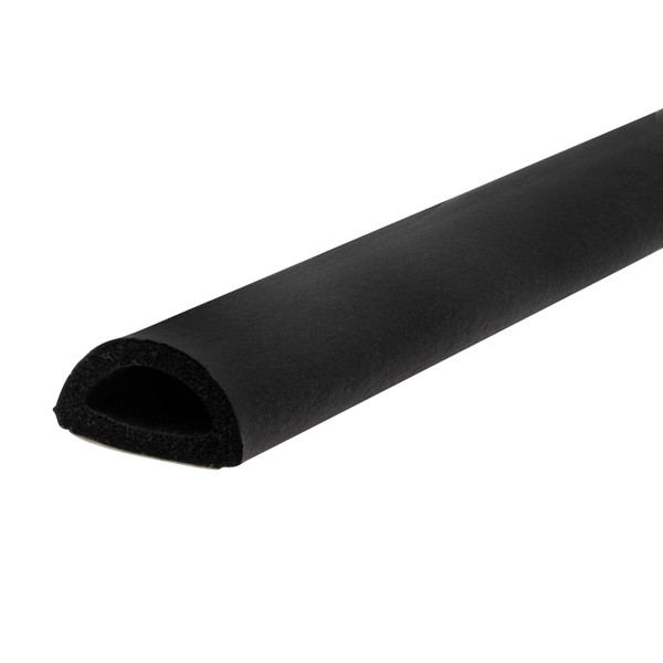 3/4in Black Half Round Sponge Rubber | Dust Seal With Adhesive | 100ft Coil