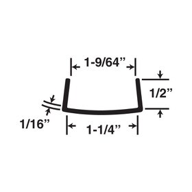 1-1/4in | Rigid Styrene | U Channel Moulding