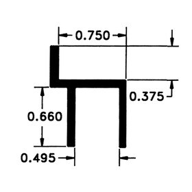 Black Rigid PVC | File Folder Holder Rail Fits 1/2in Board | 115-2132 Series