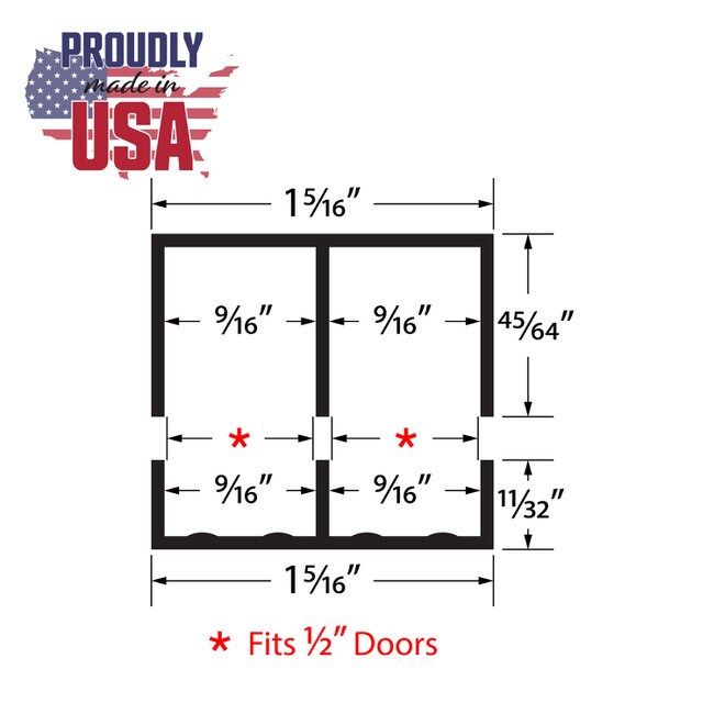 Sliding Door Track for 1/2in W Panels | Sold As Upper Track, Lower Track and As Set