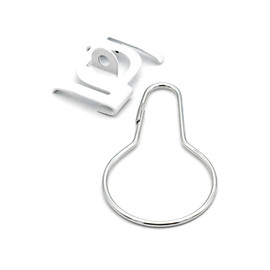 Secure Twist Ceiling Hook Kit | White Painted Steel | With Standard Pear Clip | Fits 1/36in Hole
