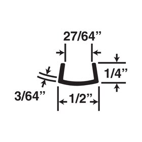 1/2in | Rigid Styrene | U Channel Moulding | 121 Series