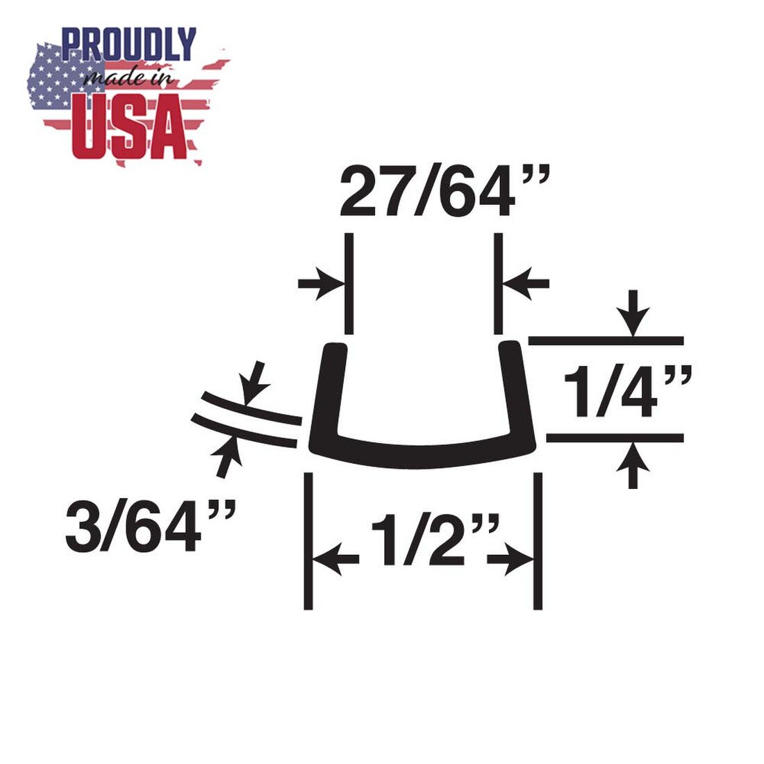 1/2in | Rigid Styrene | U Channel Moulding | 121 Series