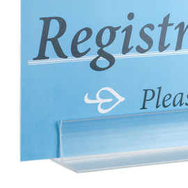 3/4in H | Clear PVC | 90 Degree Sign Holder for .050in Thick Signs | 12ft Length | 1255 Series