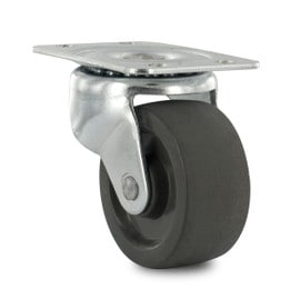 Black Hard Rubber Swivel 100 Series Industrial Caster