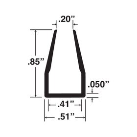 3/8in | Black Rigid PVC | Channel Moulding