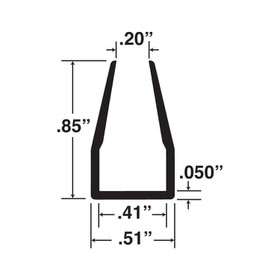 3/8in | Black Rigid PVC | Channel Moulding