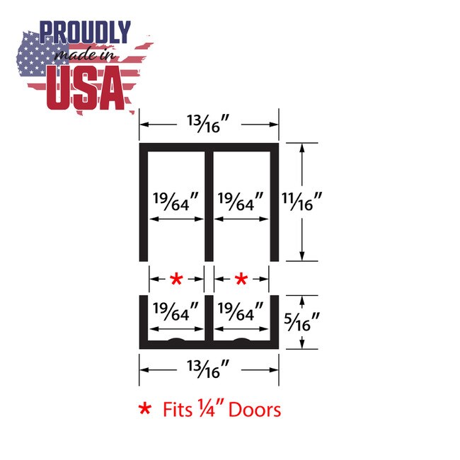 Sliding Door Track for 1/4in W Panels | Sold As Upper Track, Lower Track and As Set