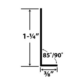 1-1/4in x 3/8in x 3/64in (.040in) Thick | Styrene Uneven Leg | 90° Angle Moulding