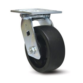 Black Swivel Heavy Duty Institutional Caster | 3-7/8in x 4-1/2in Top Plate