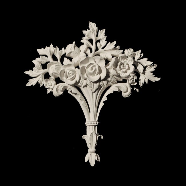 12" Wide x 12-1/2" High Unfinished Polymer Resin Center Applique