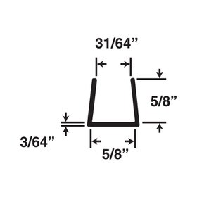 5/8in | Rigid Styrene | U Channel Moulding | 158 Series