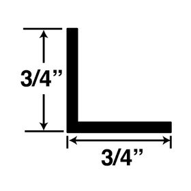 3/4in x 3/4in x 1/16in (.070in) Thick | Clear Butyrate Even Leg | 90° Angle Moulding