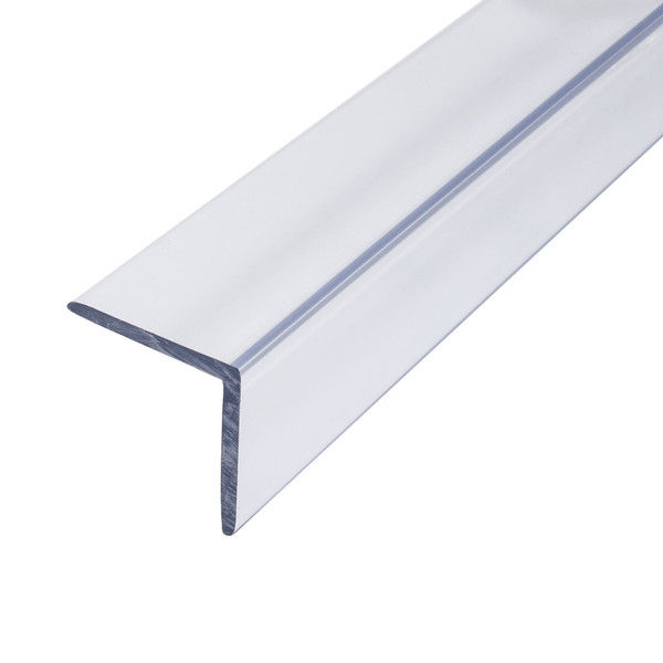 1-1/4in x 1-1/4in x 7/64in (.100in) Thick | Clear Butyrate Even Leg | 90° Angle Moulding