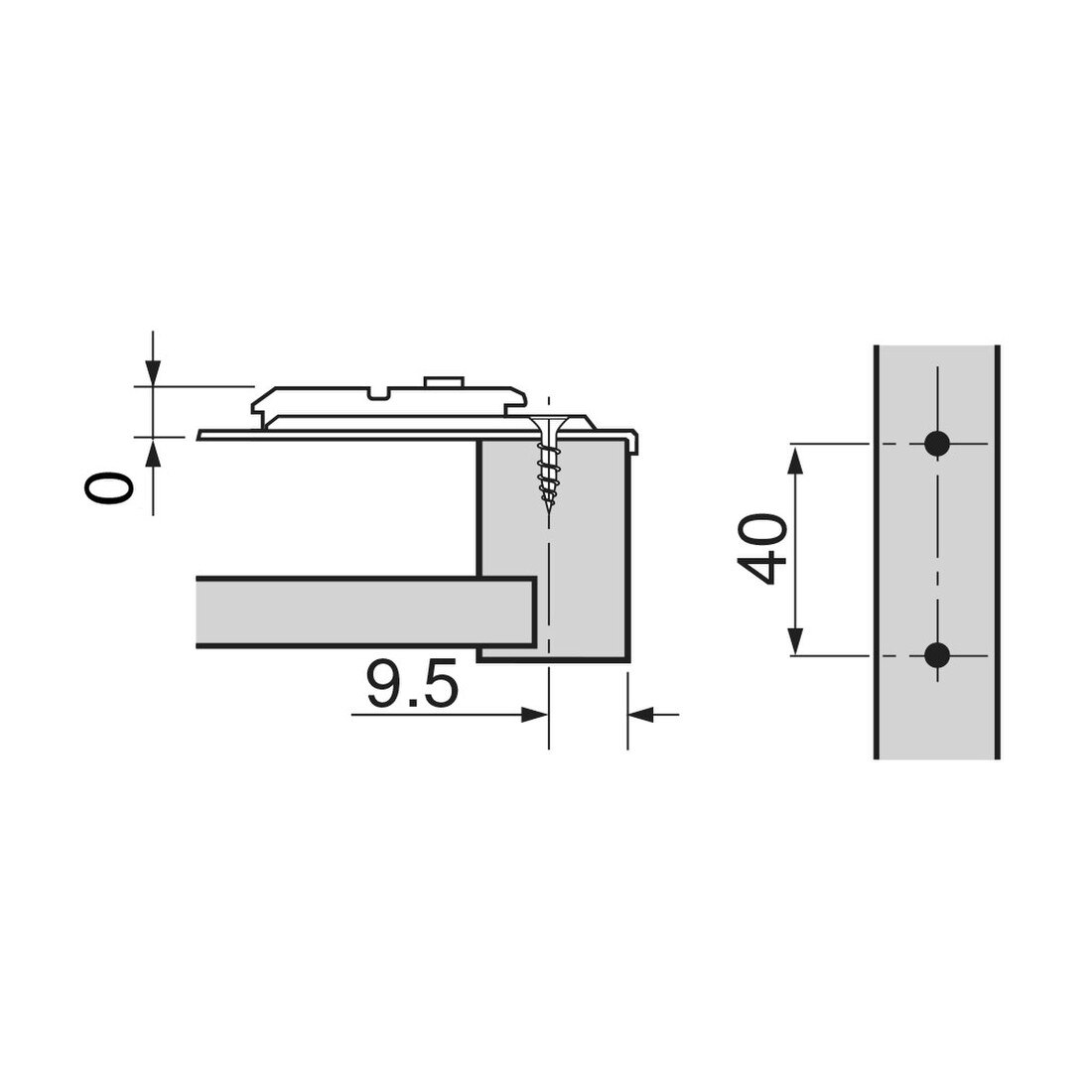 Center Mount for Face Frame Screw Mount Hinge