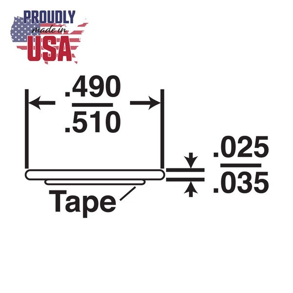 1/2in W | Decorative Flat Trim with Adhesive Foam Tape | 100ft Coil